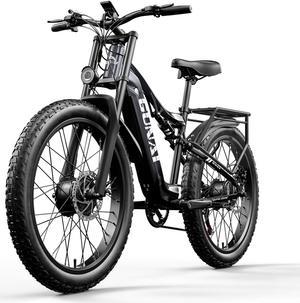 GUNAI Electric Bike for Adult Dual Motor GN68 2000W with 48V 17.5AH Samsung Battery 26" Fat Tire Ebike Full Suspension Electric Snow Beach Bike