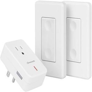 DEWENWILS Wireless Remote Control Electrical Outlet Switch, 2 Independent Control Sockets for Lights, Fans, Lamps, Household Appliances