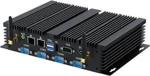 BOESIIPC Fanless Mini Industrial PC, Desktop Computer i5-4200U Windows 10 Pro, 16GB RAM 512GB SSD, 2xNICs, 6*COM RS232, 4xUSB3.0, 2.4G+5G WiFi, HDMI/VGA Ports, Gigabit LAN, Auto Power On