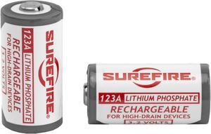 Surefire LFP123 3.2V Battery Rechargeable for High Drain Devices SFLFP123 2-pack