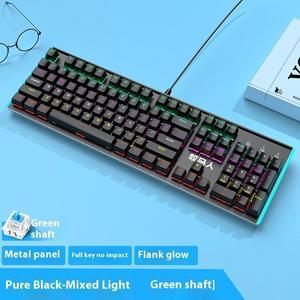 FANTECH Wired Mechanical Keyboard  Cyan Shaft Multiple Color Rainbow LED Backlit Multimedia PC Gaming Keyboard,Office Keyboard for Working or Primer Gaming,Office Device K100BLACK