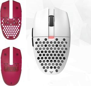 FANTECH ARIA Wireless Gaming Mouse+ Mouse Red DIY shell,Medium-size ,Ergonomic ,2.4 GHz wreless Fast charge,RGB Gamer PC Gaming Mouse, for Windows 7/8/10/11/XP Vista Linux MacOs,White