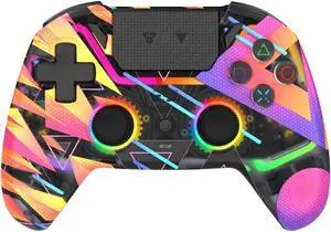 Fantech NOVA PRO WGP14V2 Wireless/Wired Gaming Controller,22 Buttons, Hall Effect, Cool Lights, Highly Sensitive,Compatible with PC/Steam/Switch/PS4/Ps3/iOS/MacOs/Android,Rainbow