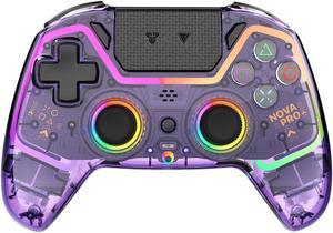 Fantech NOVA PRO WGP14V2 CLEAR Wireless/Wired Game Controller,22 Buttons, Hall Effect, Cool Lights, Highly Sensitive,Compatible with PC/Steam/Switch/PS4/Ps3/iOS/MacOs/Android, Purple