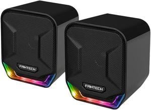 FANTECH GS202 Wired Speaker,45MM Driver Unit,45MM 85dB Signa-to-Noise Ratio with OLED Screen, RBG Control