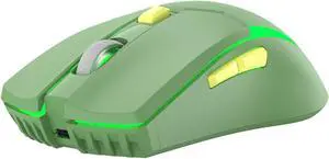 FANTECH WGC2 Wireless Gaming Mouse,Medium-size ,Ergonomic Hand Grips,2.4 GHz wreless Fast charge,RGB Gamer Desk Laptop PC Gaming Mouse, for Windows 7/8/10/11/XP Vista Linux MacOs,Green
