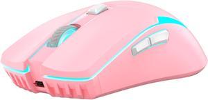 FANTECH WGC2 Wireless Gaming Mouse,Medium-size ,Ergonomic Hand Grips,2.4 GHz wreless Fast charge,RGB Gamer Desk Laptop PC Gaming Mouse, for Windows 7/8/10/11/XP Vista Linux MacOs,Pink