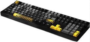 FANTECH Wireless Gaming Keyboard, 108 Keys Mechanical, White Light, Ergonomic, 3 Modes: USB-C/2.4G/BT5.0, For PC & Laptop Gamers, Compatible with WIN/MAC Biohazard MT87, Black Yellow