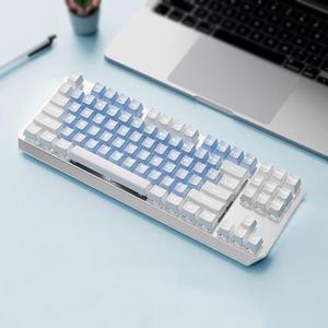 FANTECH TK870 Wired Mechanical Keyboard, White Light, All-key Hot-Swap, Compatible with Multiple Systems, Ergonomic, All-key Punch-free, 87 Keys, Blue White