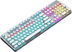 FANTECH TK100 Wired Mechanical Keyboard, Mixed Light, Cyan Shaft, Compatible with Multiple Systems, Ergonomic, All-key Punch-free, 104 Keys, Silver