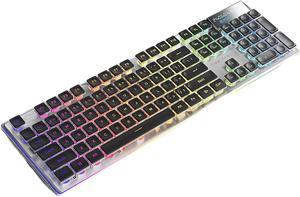 FANTECH V3 Bluetooth Wireless Tri-Modal Silent Mechanical Keyboard, Multi-Function Display, All-key Punch-free, Multi-system Compatible, Ergonomic, 104 Keys,Black