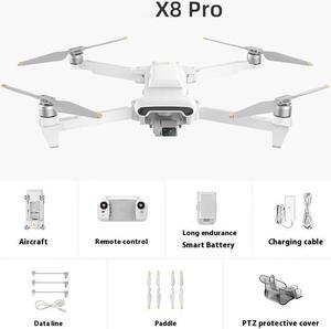 FANTECH X8PRO Drone, Long Range UAV without Screen and without  Shouter, 47 minutes range, 4K HDR, 3-axis stabilized gimbal, 8-level wind-resistant aerial camera, 1 battery, white