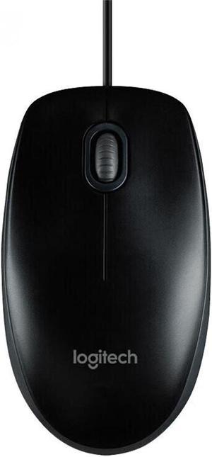 Logitech B001 Mouse Wire Mouse, USB Home Office, 1000DPI,3buttons, for windows and macOS, Gaming PC Notebook Desktop Universal Mouse Symmetrical Mouse , black