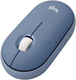 Logitech PEBBLE M350 Wireless Bluetooth Mouse,  Office Silent ,  Women's Mouse,  Symmetrical Mouse Pebble Shape Graphite,1000DPI, 3buttons, for windows and macOS, BLUE