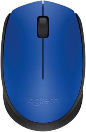 Logitech M170 Wireless Office Mouse, 1000dpi,  Symmetrical Colorful with 2.4G Receiver,  for Windows® 7 or later/macOS 10.11 or later/ChromeOS,  BLUE BLACK