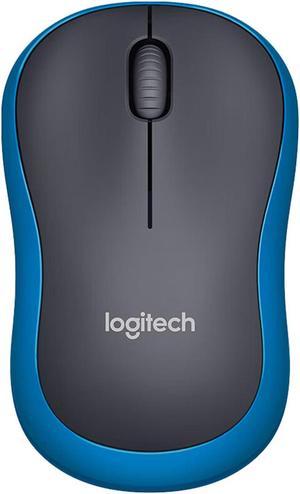 Logitech M185 Wireless Office gaming Mouse, 1000dpi, 3buttons, Symmetrical Colorful with 2.4G Receiver,  for Windows® 7 or later/macOS 10.11 or later/ChromeOS,  BLACK blue