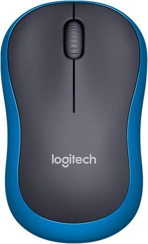 Logitech M186 Mouse Wireless Mouse Office Mouse,  Symmetric Mouse Black with BLUE Trim with Wireless 2.4G Receiver, 1000dpi, 3buttons,for Windows® 7 or later/macOS 10.11 or later/ChromeOS, BLUE