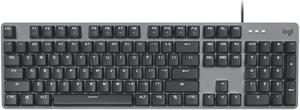 LOGITECH K845 Mechanical backlight wired Keyboard, Aluminum wired mechanical keyboard with optional key spindle, for Windows® 10,11 or higher, 5 backlight, 104keys,  black( red shaft)