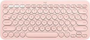 Logitech K380 wireless Bluetooth Keyboard for MAC,   Silent ,  Multi-Device Stylish , Chocolate Keys , for macOS 10.15/iOS 14 /iPadOS 14 /Android 7/Chrome or later, 5 million knocks, PINK