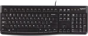 Logitech K120 Wired Keyboard,  Office/ Laptop /Membrane Keyboard, Plug and Play USB ,10 million knocks, Status Indicator, Deep Profile,Splash-proof design, for Windows 10,11 or later,  BLACK