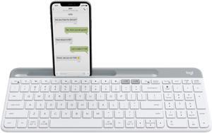 Logitech K580  Wireless Bluetooth Keyboard,  Ultra Thin Silent Office,  for Computer Phone Mac Tablet ipad , for Windows 10,11 /macOS 10.15 /Linux/Chrome/iPadOS 14 /iOS 14/Android 8.0 , white