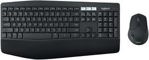 Logitech MK850 Wireless bluetooth Keyboard &  Mouse Sets, Music Control, 2 Million Keystrokes, Programmable, padded palm rest, Wave-shaped , for Windows/macOS/USB/ChromeOS/Linux®, black