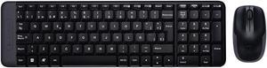 Logitech MK220  Wireless Keyboard &  Mouse Sets, Office gaming,  11 multimedia keys,  Kit Plug and Play,104keys, for Windows VistaWindows XPWin7Win8Win10, Desktop USB, black