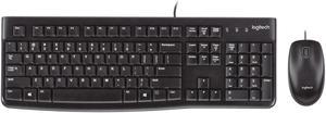 Logitech MK120 wired Keyboard & Mouse Sets,104keys, 10 million keystrokes, Optical Tracking, 3buttons mouse, for Windows ® 10, 11 or higher, gaming or office, Desktop USB, splash proofblack