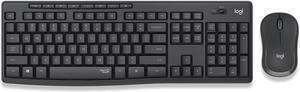 Logitech MK295  SilentTouch Wireless Keyboard &  Mouse Sets,  Computer Height adjustable keyboard, splash-proof, full-size, Convenience and comfort, for ChromeOS, Windows(10/11/ or higher), USB, black