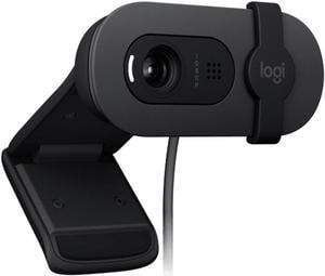 Logitech BRIO 90 Wired HD Webcam, 60 fps/1080p Live Streaming Camera with Auto Light Balancing, Integrated Privacy Lens Cap, Built-in Microphone, for Windows /macOS /ChromeOS, 2MP, Black