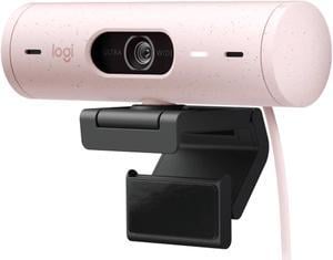 Logitech BRIO 500 Wired HD Webcam, 60 fps/1080p, Live Streaming, Auto Light Correction, Auto Framing and Show Mode Support, 4MP, USB-C, for laptops, LCDs or monitors, Windows/macOS/ChromeOS, pink