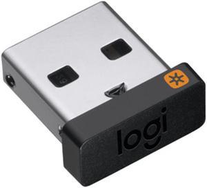 Logitech USB Unifying receiver, 6 compatible keyboards and mice to a single computer, for Windows® 10,11 or later,and macOS 10.10 or later, black