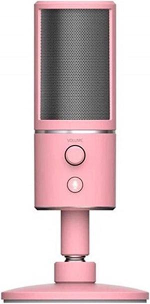 FANTECH game microphone, Seiren X condenser microphone, usb connection live microphone applicable, accurate pickup, shock absorption design, can filter noise, pink