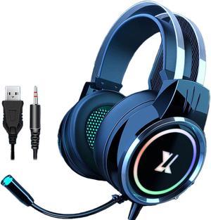 FANTECH Headphones,Ultra-Clear Noise-Canceling Microphone,Single-Plug Design Wired Headphones with Headset for Single-Plug Laptops,Computers,and Cell Phones-Black