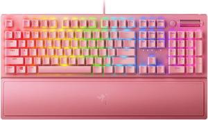 FANTECH Black Widow Spider V3 Wired Keyboard, Chroma RGB Lighting, Ergonomic Design, Dual Color Injection Molded ABS Keycaps,green switch104 Keys,pink