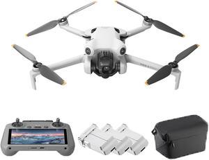 FANTECH Mini4 Pro All-In-One Mini Obstacle Avoidance Drone with Screen Remote Controller, Aerial Camera Lighter Than 249g, 4K HDR, 20km HD Mapping, UAV 102 Minutes Endurance,  3 Batteries