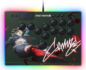 Fantech Kitsune All-Button Arcade wired Controller & Street Fighter Cammy Vinyl Skin Bundle: For PS5 / PlayStation 5 & PC - Low-Profile Optical Switches - Slim- Chroma RGB - Full Top Plate Wrap ,black