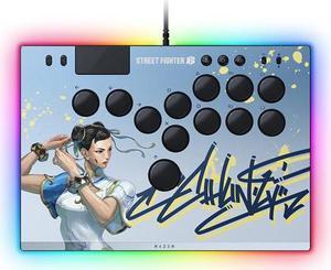 Fantech Kitsune All-Button Arcade wired Controller & Street Fighter Chun-Li Vinyl Skin Bundle: For PS5 / PlayStation 5 & PC - Low-Profile Optical Switches - Slim- Chroma RGB - Full Top Plate Wrap,pink