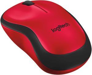 Logitech M220 Silent Wireless Mouse,  Office home Mouse Symmetric Mouse with Wireless Micro Receiver, 1000dpi, 3buttons, for Windows® 7 or later/macOS 10.11 or later/ChromeOS, red