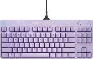 Logitech G PRO Wired Mechanical Gaming Keyboard LOL Edition, GX BROWN, 87 Keys, Aluminum Faceplate, LIGHTSYNC RGB, Detachable Cable, 12 Programmable F-Key Macros - Purple