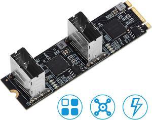 locrest M.2 to 8-Port SATA3 6G Expansion Card B+M Key PCIe 3.0 Interface SSD Solid State Drive, Black