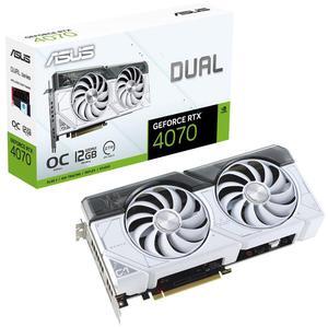 ASUS Dual GeForce RTX 4070 White OC Edition 12GB GDDR6X (PCIe 4.0, 12GB GDDR6X, DLSS 3, HDMI 2.1, DisplayPort 1.4a, 2.56-slot design, Axial-tech fan design) DUAL-RTX4070-O12G-WHITE