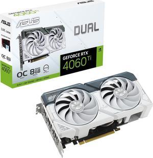 ASUS Dual GeForce RTX 4060 Ti White OC Edition 8GB GDDR6 (PCIe 4.0, 8GB GDDR6, DLSS 3, HDMI 2.1, DisplayPort 1.4a, Axial-tech fan design, 0dB technology) DUAL-RTX4060TI-O8G-WHITE