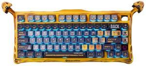 Gravastar GS K1 PRO Battle - Worn Yellow 75% Layout Wireless/Wired/Bluetooth Mechanical Keyboard - Metal with Feet, Antique Finish