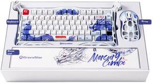 Gravastar K1 Pro Signature Celadon Mechanical Keyboard and Cyber Custom Aluminum Wireless Gaming Mouse Set | 75% Layout Keyboard + 3395 Sensor Mouse, 26000 DPI, Low Latency Wireless Connectivity
