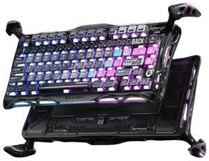 Gravastar GS K1 PRO Keyboard, Cyber Shadow 75% Layout  Mechanical Keyboard | Wireless/Wired/Bluetooth 5.0, Gasket Mounted FR4 Gold Plated Board, 5 Layers of Sound Deadening, 270° RGB Lighting