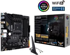 ASUS TUF GAMING B550M-PLUS WIFI II Heavy Gunner Motherboard, 8+2-Phase Power Supply , PCIe 4.0. WiFi 6, Bi-directional AI Noise Cancellation , AURA SYNC Divine Light Sync