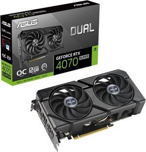 ASUS Dual GeForce RTX 4070 SUPER OC Edition graphics card (PCIe 4.0, 12GB GDDR6X, DLSS 3, HDMI 2.1, DisplayPort 1.4a, 2.56-slot design, Axial-tech fan design, Auto-Extreme Tech) DUAL-RTX4070S-O12G