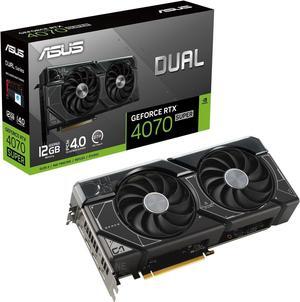 ASUS Dual GeForce RTX 4070 SUPER graphics card (PCIe 4.0, 12GB GDDR6X, DLSS 3, HDMI 2.1, DisplayPort 1.4a, 2.56-slot design, Axial-tech fan design, Auto-Extreme Tech) DUAL-RTX4070S-12G