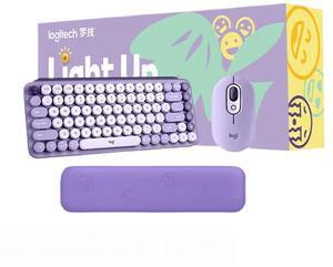 Logitech POP Keys Starry Purple Wireless Combo - Mechanical Typing Experience with Emoji Shortcuts, Multi-OS Compatibility